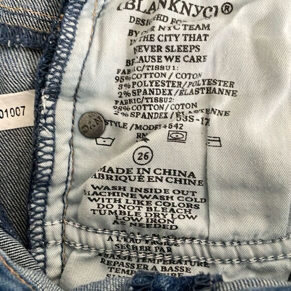 Blank NYC Multi-Toned Jeans Size 28 Raw Step Hem Mid-rise Panelled - Picture 8 of 9